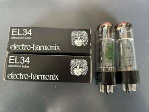 electro-harmonix EL34 エレクトロハーモニックス　真空管2本 緑のマーク付きは新品　片方は中古　2本とも動作品
