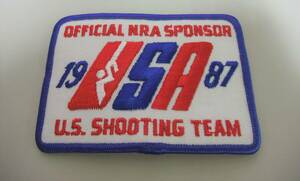 【市】OFFICIAL NRA SPONSOR 1987 U.S.SHOOTING TEAM アイロンパッチ　《未使用/自宅保管品》