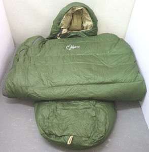 アウトドアーベース マミー型 ダウン 寝袋 グリーン コンパクト収納 Outdoor Base アウトドアベース スリーピングバッグ used