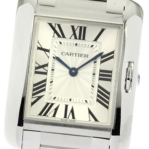 カルティエ CARTIER W5310044 タンクアングレーズMM デイト クォーツ メンズ 良品 メーカーOH済_770751