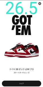 NIKE SB Dunk Low Pro J-Pack Chicago 26.5センチ　US8.5 ダンク　シカゴ　SNKRS　2024