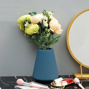 花瓶 フラワーベース プラスチック 飾り ミニ花瓶 インテリア 北欧 3色 ブルー