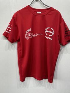 チームHINO　Tシャツ　赤／レッド 　Lサイズ　　2015ダカール・ラリー　BEES　BEAM　赤／レッド 　自動車　トラックメーカー　　G1105