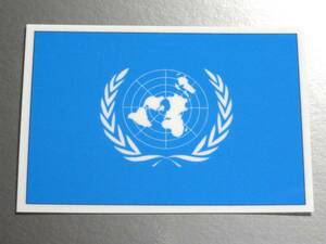■_国連・国際連合ステッカーSサイズ 5x7.5cm 2枚セット■UN 国旗 屋外耐候耐水シール 即買