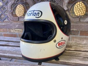 初期 BELL STAR ベルスター フルフェイス ヘルメット 7 1/8 Mシェル Vintage Helmet 族ヘル Norton ノートン