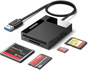  USB3.0 カードリーダー 4in1 SD TF CF MS カードリーダー sdカードリーダー 4スロット拡張 USB3.0