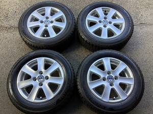 M6879 VW ゴルフ Ⅱ Ⅲ に！BORBET type CA 6J +38 100 4H 14インチアルミ＆185/60R14 スタッドレスタイヤ4本セット☆彡