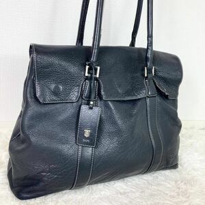 1円【美品 入手困難】SHIPS シップス トートバッグ ビジネス ブリーフ メンズ 肩掛け◎ A4◎ レザー 革 チャーム 大容量 ブラウン ネイビー