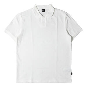 新品同様 HUGO BOSS ヒューゴボス ポロシャツ サイズ:XL ハニカム ストレッチ スキッパー 半袖ポロシャツ ホワイト 白 トップス