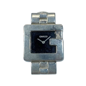 GUCCI グッチ ブローチ ピンブローチ 時計モチーフ 3600L 小物 ロゴ メタル シルバー ブラック