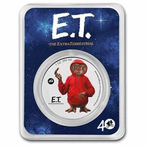 [保証書付き] 2022年 (新品) ニウエ「E.T. イーティー 40周年」純銀 1オンス カラー 銀貨