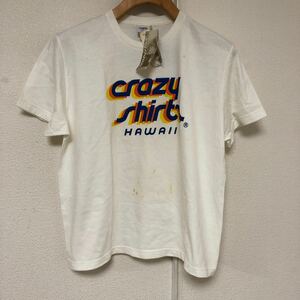 新品タグ付きUSA製90s crazy shirts HawaiロゴTシャツLクレイジーシャツ