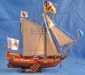 趣味船モデルキット 1/80 ロイヤルオランダヨットモデル 2ピース 木製 バレルは英語の命令 パズル 帆船模型 DIY 組み立て