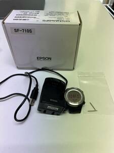 1円スタート！管40031 EPSON 充電式腕時計 WristableGPS SF-710S ブラック　Sports monitor エプソン