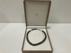 【M67843】現状品　VERITE　ベリテ　販売証明書付　黒真珠　パール　ネックレス　留め具SV　冠婚葬祭