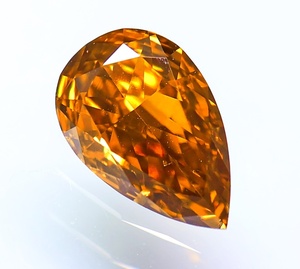 【１００円～】0.530ct 天然ダイヤ Fancy Deep Yellow Orange（ナチュラルカラー）SI1 PSカット