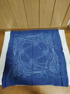 未使用品 伝統工芸 藍染 ちりめん 風呂敷 Japanese Traditional Indigo dye AIZEN AIZOME CHIRIMEN ｗrapping cloth 約62cm ｘ 約65cm