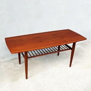 北欧ビンテージ木製ローテーブル　ft0672