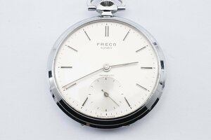 稼働品 フレコ 懐中時計 スモセコ ゴールド 手巻き メンズ 腕時計 FRECO