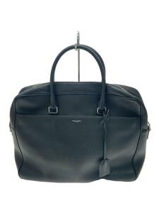 SAINT LAURENT◆Classic Duffle Briefcase/ボストンバッグ/レザー/BLK/擦れ・底鋲欠損