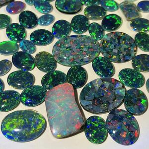 大量!! ☆天然ダブレットオパールおまとめ100ct☆A 約20g ルース 裸石 宝石 ジュエリー jewelry doublet opal 