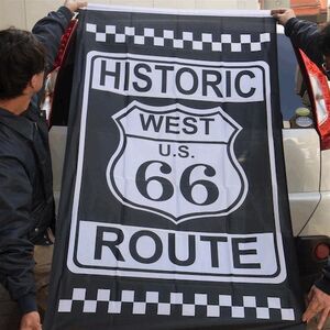 送料140円！　Route66 Flag HISTORIC　フラッグ