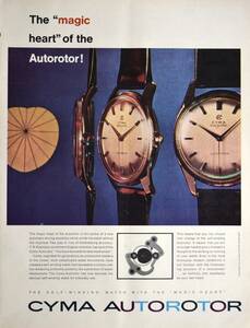 稀少・時計広告！1961年シーマ 時計広告/Cyma Autorotor Watch/H