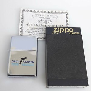 【86】希少 ZIPPO ジッポー ORCA オルカ シャチ CANADA カナダ 2002年 着火未確認 ヴィンテージ保管品