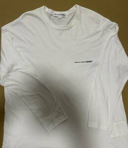 COMME des GARCONS SHIRT コムデギャルソン シャツ Tシャツ サイズ:M ワンポイント ロゴ ロングスリーブ ホワイト