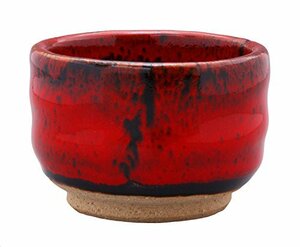 イチキュウ 美濃焼 鬼深紅 ぐい呑み おちょこ 猪口 盃 陶器 酒器 径約6.6×高さ4.3cm 紅色 赤 レッド 日本製 127-1772