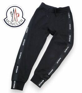 国内正規品 MONCLER PANTALONI IN FELPA サイド テープロゴ スウェットパンツ モンクレール SWEAT PANTS ジョガーパンツ ブラック XXS S-11