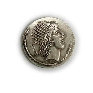 レプリカ 太陽神ソル 三日月 古代ローマ 銀貨 硬貨 コイン アンティーク キーホルダーペンダントお守りなどに RM10