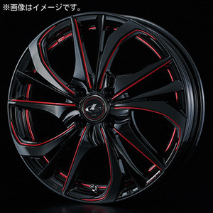 【個人宅発送可能】ウエッズ Weds 15×4.5J +45 4穴 PCD100 BK/SC(RED) ホイール 1本 LEONIS TE レオニス・ティーイー (38740)