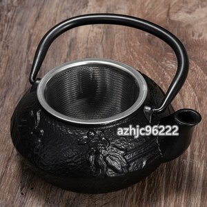 茶壺 高級感満載 手作り 煮茶壷 鉄壺 急須 茶壷 茶器 茶道具 砂鉄 提梁壷 鉄 やかんを沸かす お茶の道具 容量：0.3L