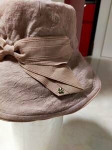 遮光　遮熱　UV 1級遮光生地　アンテプリマ　ラインストーン　リボン　帽子　ピンク　アジャスター