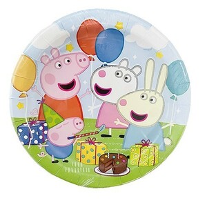 送料込 ペッパピッグ 紙皿 ペーパープレート S 8枚入り 16033 peppa pig 誕生会 パーティー グッズ ディズニー 女の子 キャラクター