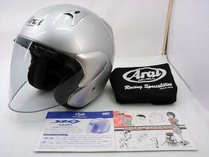 【送料無料】使用極わずか 美品 2020年製 Arai アライ SZ-G アルミナシルバー Mサイズ ジェットヘルメット