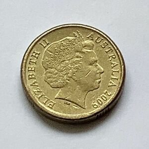【希少品セール】オーストラリア エリザベス女王肖像デザイン 2009年 2ドル硬貨 1枚