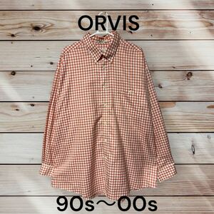 90s 00s オービス　ORVIS チェック　長袖　BDシャツ　古着