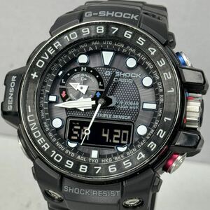 極美品 G-SHOCK GWN-1000B-1AJF GULFMASTER タフソーラー 電波受信 電波ソーラー マルチバンド6 トリプルセンサー ブラック 反転液晶