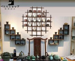 ★日式 茶碗ラック 茶器展示棚 ソリッド・ウッド 茶道 置物台 材質 桐の木
