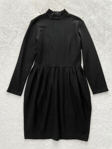 tricot COMME des GARCONS ブラックワンピースドレス 長袖 スタンドカラー ウール トリコ コムデギャルソン 美品 秋冬