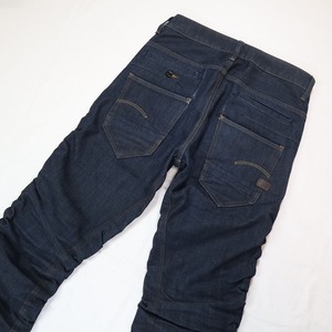 G-Star RAW STAQ 3D STRAIGHT TAPERED ジースターロウ スタック ストレートテーパードデニム リップル加工 濃紺ジーンズ W27 M相当