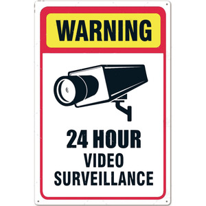 A400　メタル　サイン　金属 製　ブリキ　看板　プレート　パネル　ポスター　警告　注意　防犯　カメラ　24時間 ビデオ 監視 撮影 中 0029