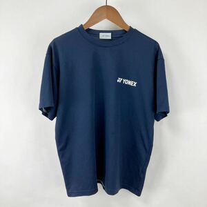 YONEX ヨネックス メンズTシャツ Mサイズ ポリエステル製 シンプル ロゴTシャツ ネイビー ワンポイントTシャツ 丸首 スポーツウェア