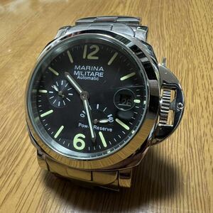 MARINA MILITARE Power Reserve パネライモチーフ マリーナミリターレ パワーリザーブ 44mm スモセコ シルバー