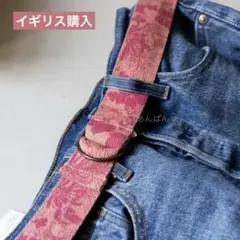 イギリス購入 ベルト ガールズ 女の子 布ベルト 花柄  ZARA ピンク