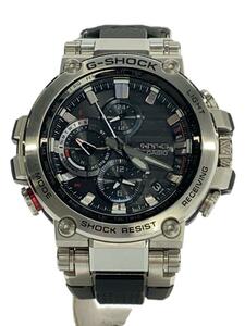 CASIO◆ソーラー腕時計・G-SHOCK/アナログ/ラバー/SLV/BLK