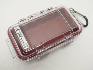 未使用 PELICAN 1015 CASE 1015-008-100 ペリカンケース マイクロケース カラー:CL/RD 外寸:17 x 9.9 x 4.7 cm ケース用品 [H56957]