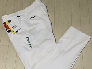 新品★フィラ ゴルフ FILA GOLF ロゴ刺繍 吸汗速乾 9分丈 ストレッチ テーパードパンツ★春夏★ホワイト★w82★送料185円